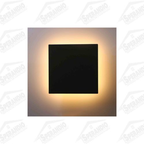 ARANDELA LED QUADRADO MIRACH 6W 600LM 3000K IP65 PRETO - ASTRALED