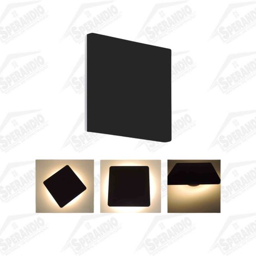 ARANDELA LED QUADRADO MIRACH 6W 600LM 3000K IP65 PRETO - ASTRALED