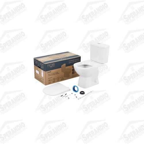 KIT COMBO VASO ACOPLADO FLOX BRANCO C/ASSENTO - FIORI