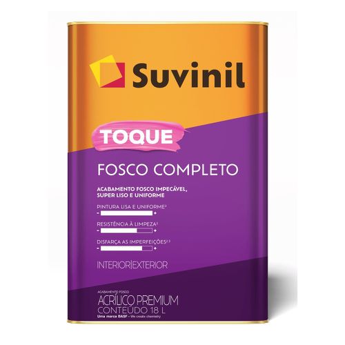 TINTA 18LT ACRILICA PREMIUM TOQUE FOSCO COMPLETO SUVINIL