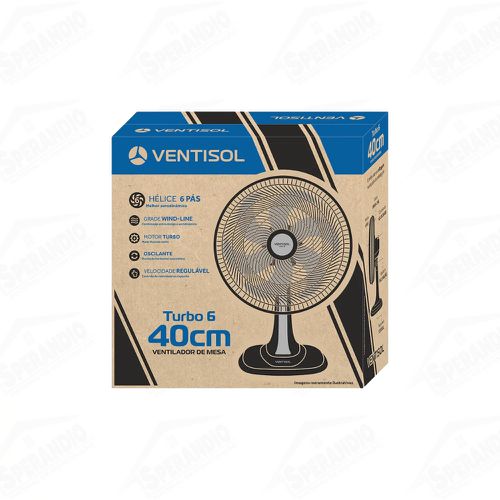 VENTILADOR OSCILANTE MESA TURBO 6P 40CM PR.127V PREMIUM - VENTISOL