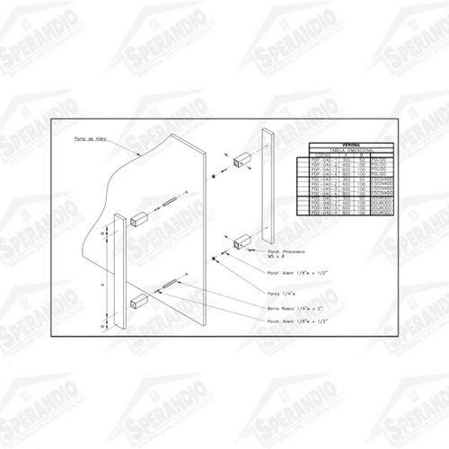 ALCA VERONA 40X10 1,20MT POLIDO INOX - SCABELLO