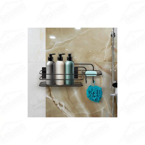 PORTA SHAMPOO COM SABONETEIRA DUPLA FACE 3M BLACK - ARTHI