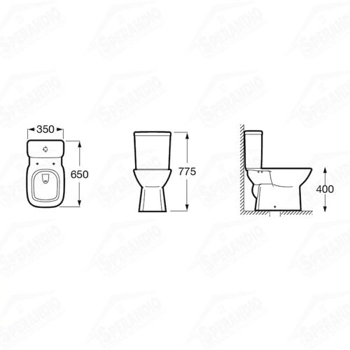 KIT VASO ACOPLADO DEBBA CLASSIC CAFE C/ASSENTO - ROCA