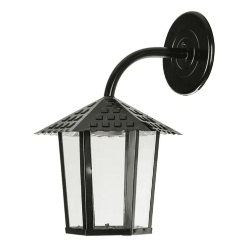 ARANDELA COLONIAL SEXT.1XE27 PRETO VIDRO LISO