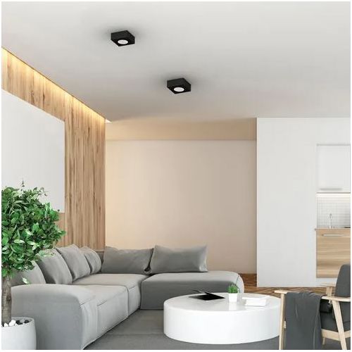 SPOT LED SOBREPOR QUADRADO PRETO 7W 3000K