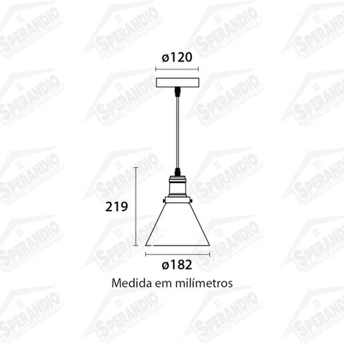 PENDENTE SOHO AMBAR CONE 182MM 1XE27