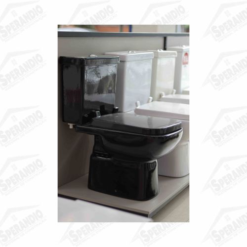 KIT COMPLETO VASO ACOPLADO MISTI PRETO C/ASSENTO