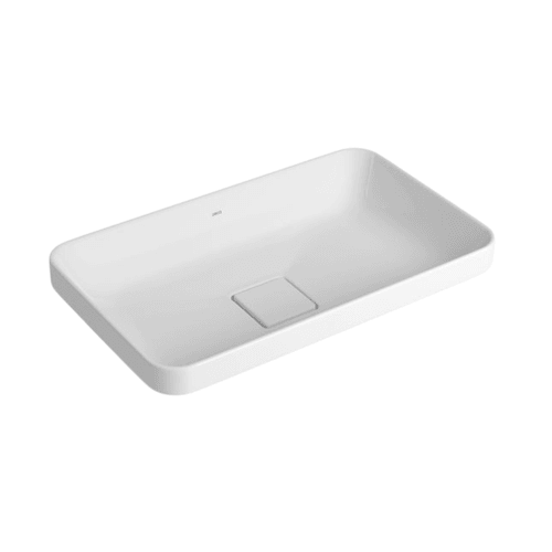 CUBA SOBREPOR SEMI-EMBUTIR RETANGULAR 50CM BRANCO