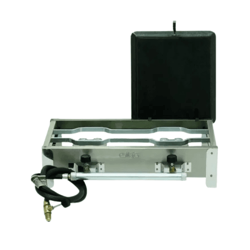 FOGAREIRO 02 BOCAS INOX PEQ.CHAPA 1/2 E004