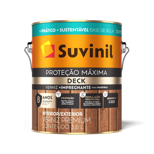 VERNIZ 3,6LT PREMIUM PROTECAO MAXIMA DECK BASE AGUA BRILHANTE NATURAL
