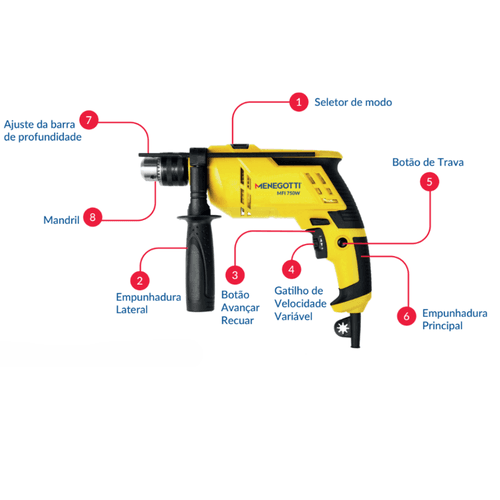FURADEIRA DE IMPACTO MFI-750W 127V 60HZ