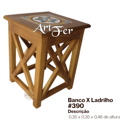 MOV.RUSTICO BANCO X LADRILHO 0,35X0,35X0,46
