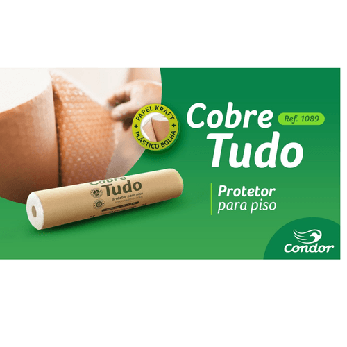1089 COBRE TUDO PROTETOR P/PISO PAPEL KRAFT+PLÁSTICO BOLHA IMPERMEAVEL 1,20MT