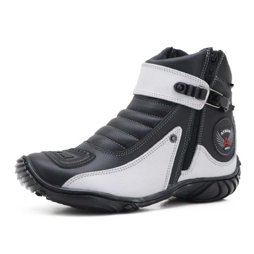 271AT-Bota para motociclista em couro Legitimo com... - Terra dos Calçados