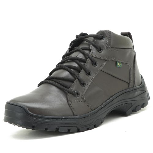 272AT-Coturno militar cano baixo de couro robusto ... - Terra dos Calçados