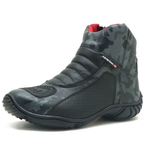 305AT-Bota motociclista couro semi impermeável pro... - Terra dos Calçados