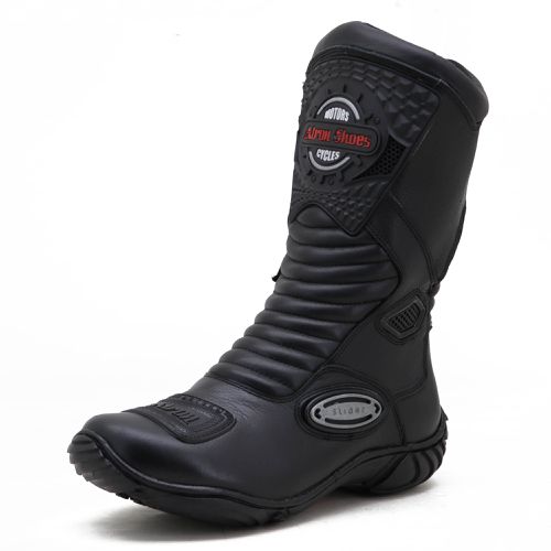 420AT-Bota motociclista couro legítimo semi-imperm... - Terra dos Calçados