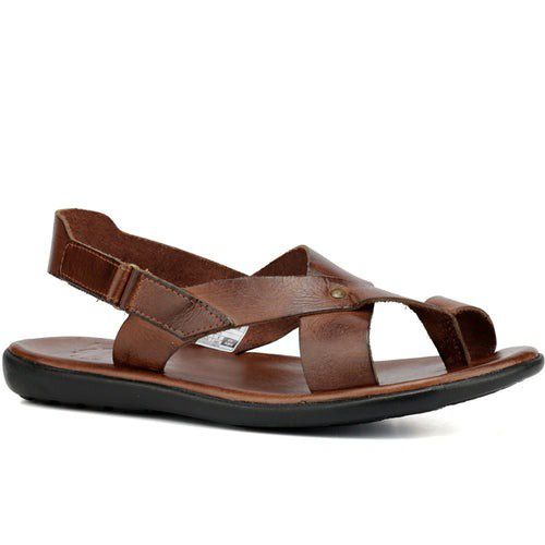 R4TCW-Sandalia Masculina couro descanso,elegancia ... - Terra dos Calçados
