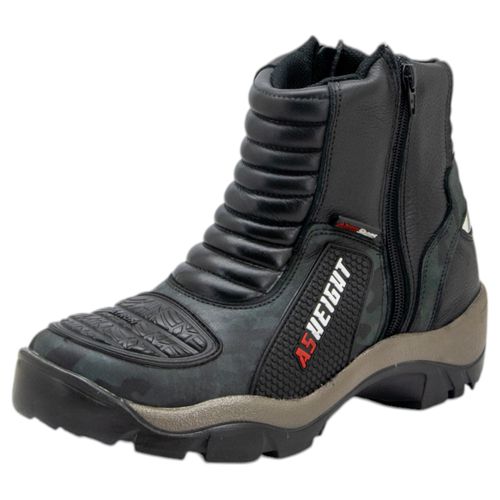 Bota para motociclista Palmilha 9cm couro AS-HEIGH... - Terra dos Calçados