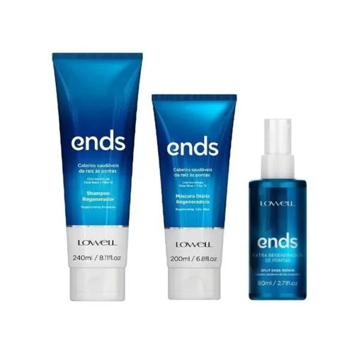 Kit Lowell Ends(3)Shampoo+Mascara+Extra Regenerado... - Terra dos Calçados