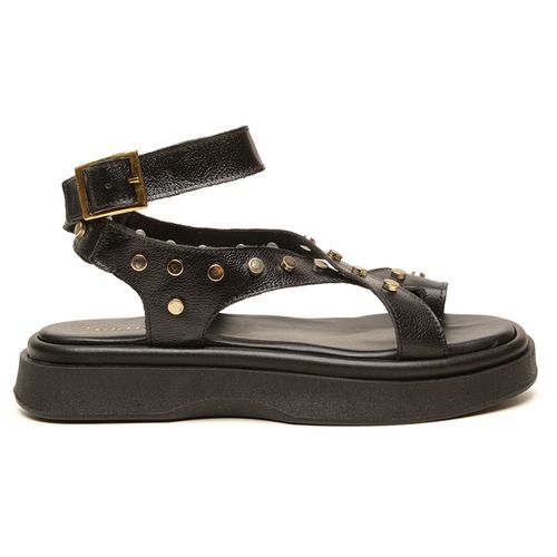 Sandália Flatform Couro forrada Feminina Antonella... - Terra dos Calçados