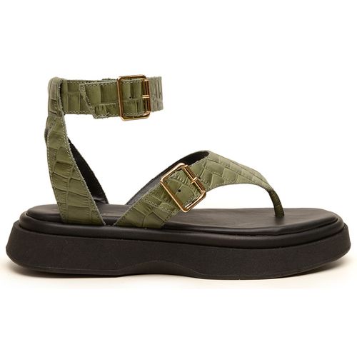Sandália Flatform Couro forrada Feminina Alicia Sa... - Terra dos Calçados