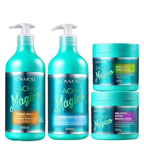 Kit para Cabelos Cacheados Lowell Cacho Mágico 4 i... - Terra dos Calçados