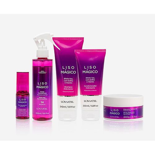 Kit Lowell LISO MAGICO SHAMPOO+CONDIC+OLEO+MASCARA... - Terra dos Calçados