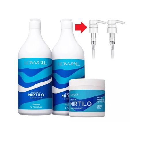 Kit LOWELL Extrato Mirtilo Profissional 3X1 SHAMP-... - Terra dos Calçados