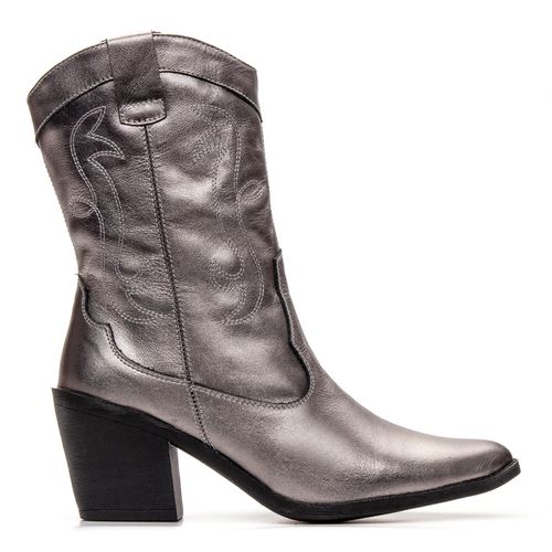 4500APR-Bota Texana Feminina Couro Nobre Natural -... - Terra dos Calçados