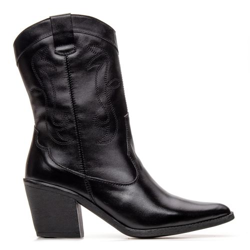 4500APR-Bota Texana Feminina Couro Nobre Natural -... - Terra dos Calçados