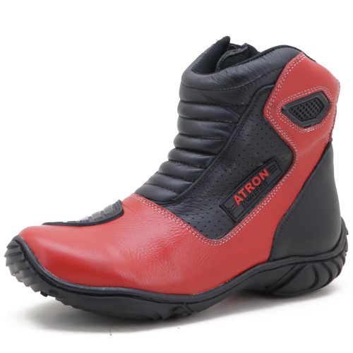 410AT-Bota para motociclista em couro legítimo AS-... - Terra dos Calçados