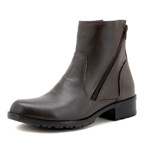 7506AT-Coturno feminino em couro legítimo com zíp ... - Terra dos Calçados