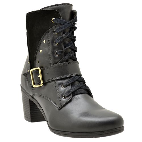 9066AT-Bota Coturno feminino Moda inverno em couro... - Terra dos Calçados