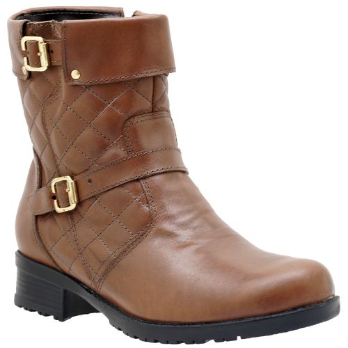 9109AT-Bota Coturno feminino Moda inverno em couro... - Terra dos Calçados