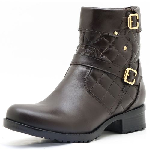 9109AT-Bota Coturno feminino Moda inverno em couro... - Terra dos Calçados