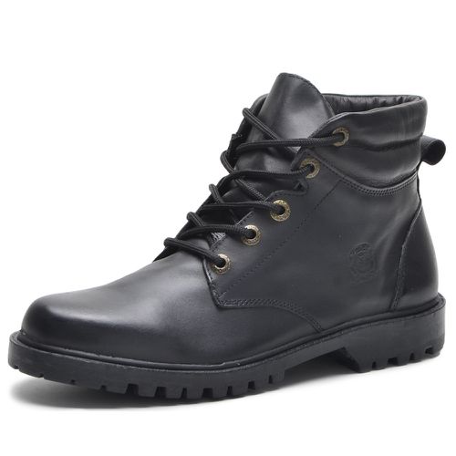 024CLA-Coturno Bota Masculino Adventure Couro forr... - Terra dos Calçados