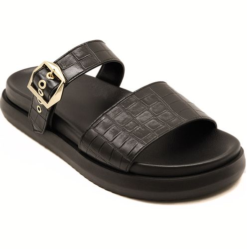 006P10FP-Papete Flatform em Napa estampa croco for... - Terra dos Calçados