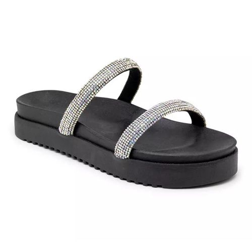 199051FP-Papete Feminina Flatform Com Tiras De Str... - Terra dos Calçados