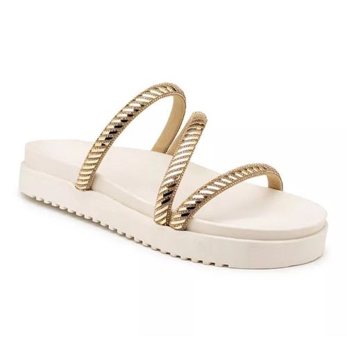 199066FP-Sandália Papete Feminina Sola Off white A... - Terra dos Calçados