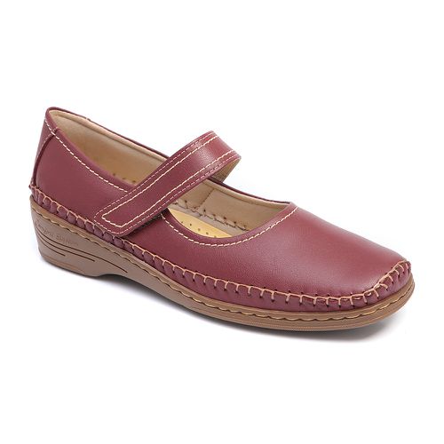 1016MGR-Sapato Feminino couro boneca conforto e el... - Terra dos Calçados