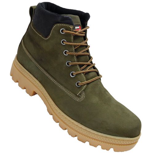 256-Coturno Adventure de couro robusto nobuck para... - Terra dos Calçados