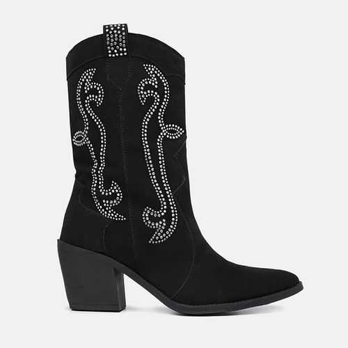 Bota Feminina Texana Western Salto Médio Couro For... - Terra dos Calçados