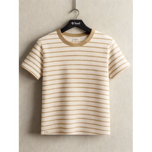 Camiseta Drazo Listrada Nautic Bege 221018