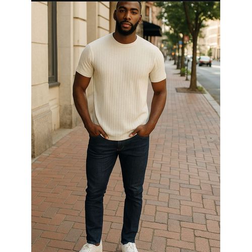 Camiseta Drazo Floor Texturizada Vertical Off White 221010