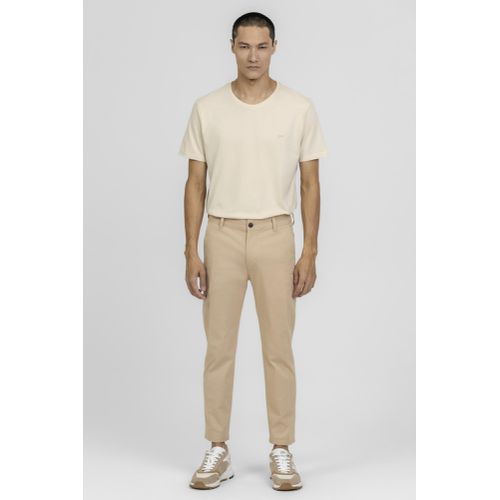 Calça em Sarja Cropped Palha King e Joe CL24113