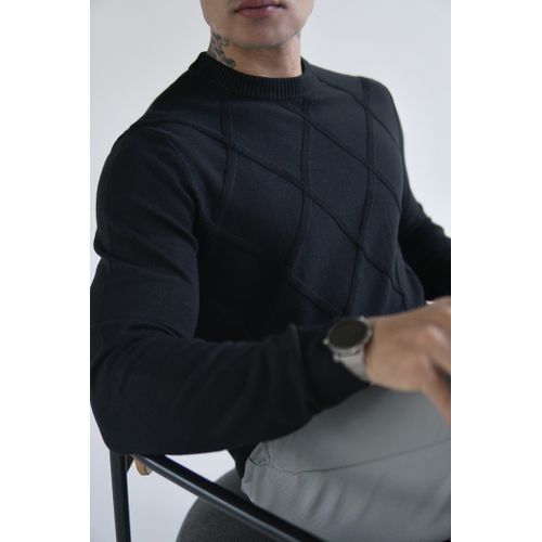 Sueter Textura Frente Oxing Slim Preto