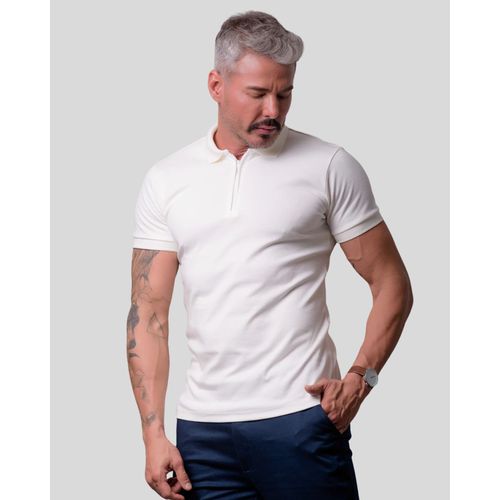 Camisa Gola Polo em Suedine Premium Oxing Off White 070625