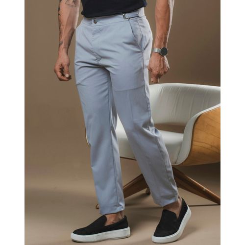Calça Alfaiataria Slim C/ Regulagem Cinza OX1208